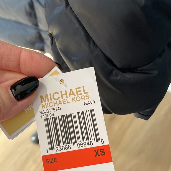Michael Kors puffer jacket new with tags extra small navy - Picture 5 of 7